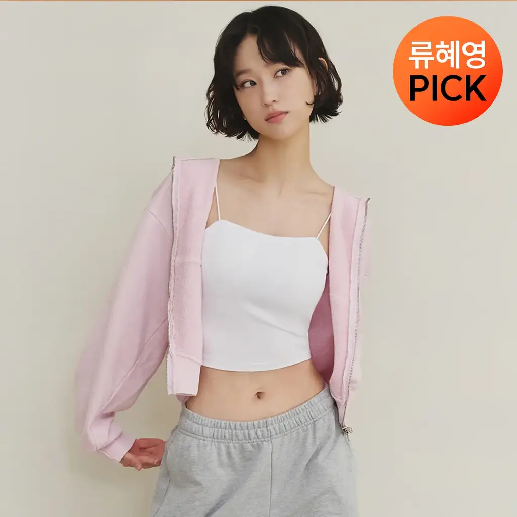 [류혜영 PICK] 마른파이브 날마다 모달 코튼 캡내장 크롭 얇은 끈 나시 FREE,XL (블랙)